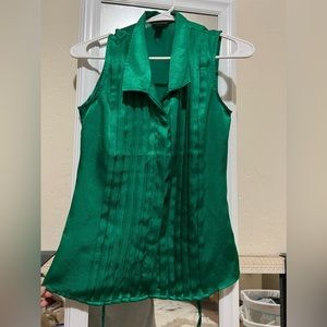 Banana Republic Green Button Up Tank with Tie string